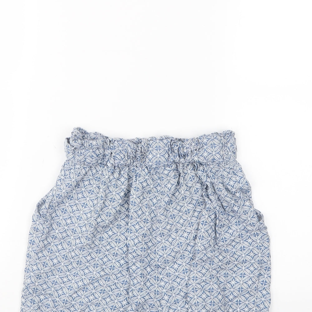 Primark Womens Blue Geometric Boyfriend Shorts Size 6