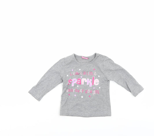 Cutey Couture Girls Grey Pullover Jumper Size 6-9 Months
