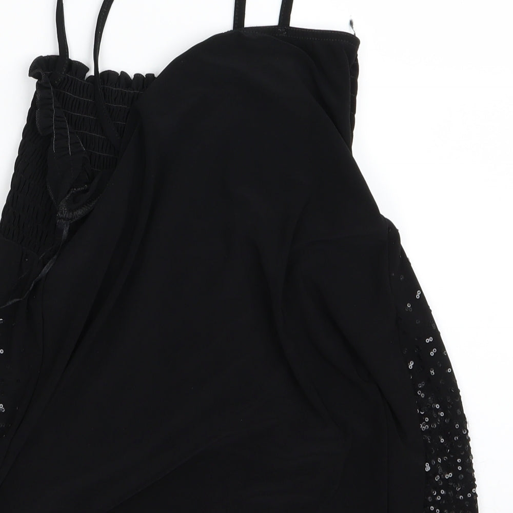 Womens UK Size 12 Preworn Black Basic Blouse