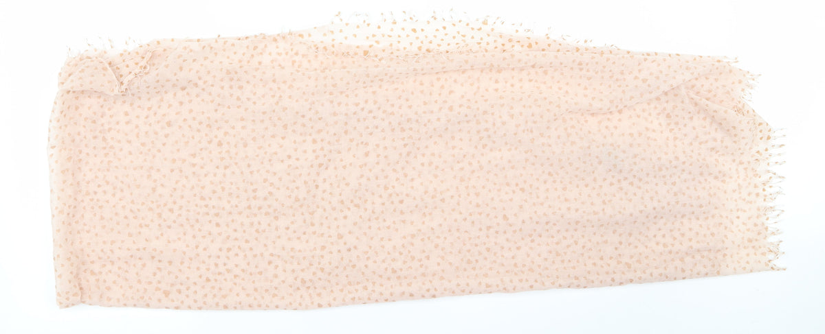 Front view of Preworn unisex pink polka dot scarf