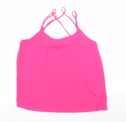 Womens UK Size 12 Papaya Pink Basic Blouse