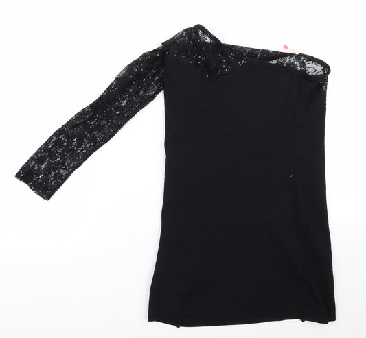 Womens Black Rayon Pencil Dress Size 12