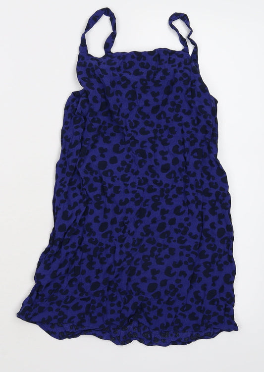 M&S Girls Black Animal Print Kaftan Size 7-8 Years