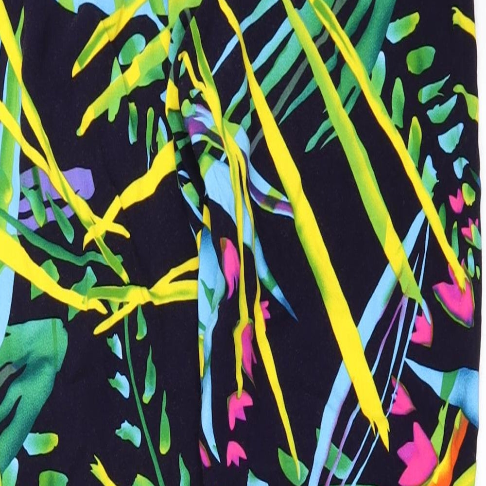 Avon Womens Blue Floral Trousers Size 8 L27 in