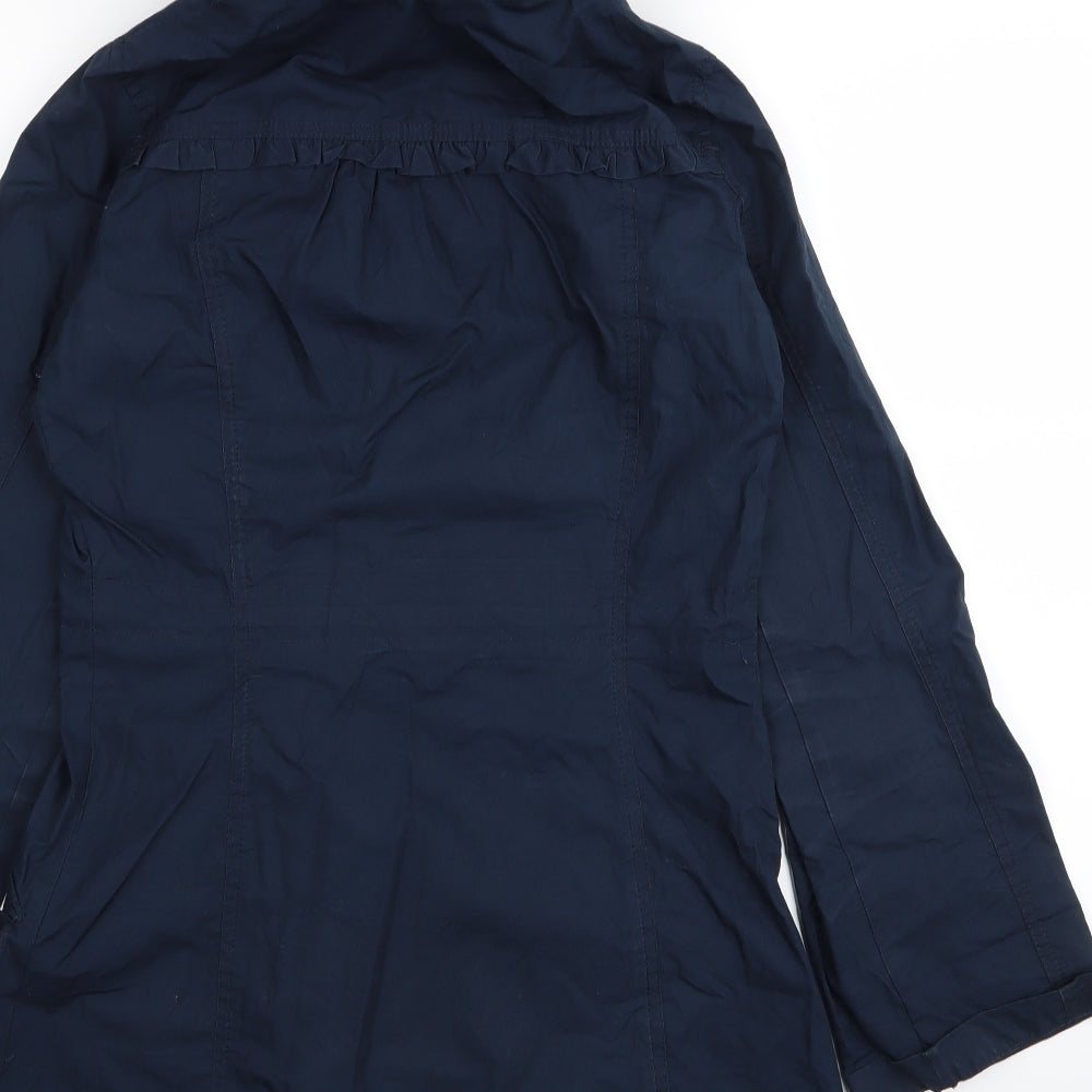 Brand and care label for denim and co women’s blue jacket coat, size UK 8