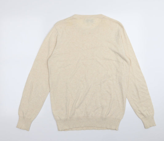 Easy Mens Beige Pullover Jumper Size S