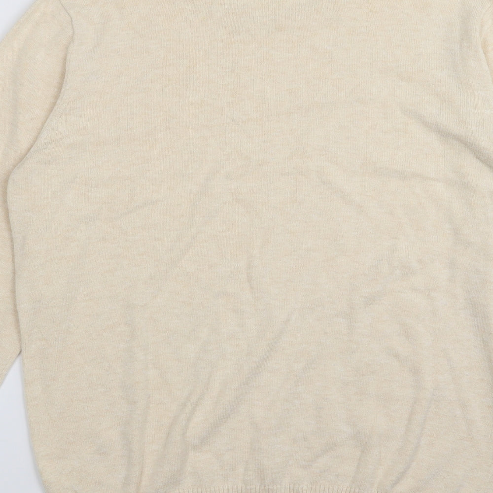 Easy Mens Beige Pullover Jumper Size S
