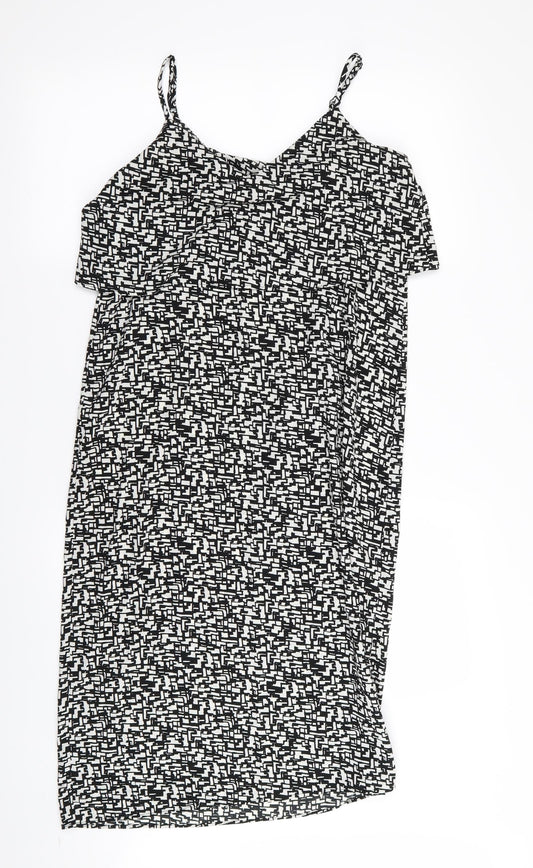 River Island Womens Black Geometric A-Line Size 8