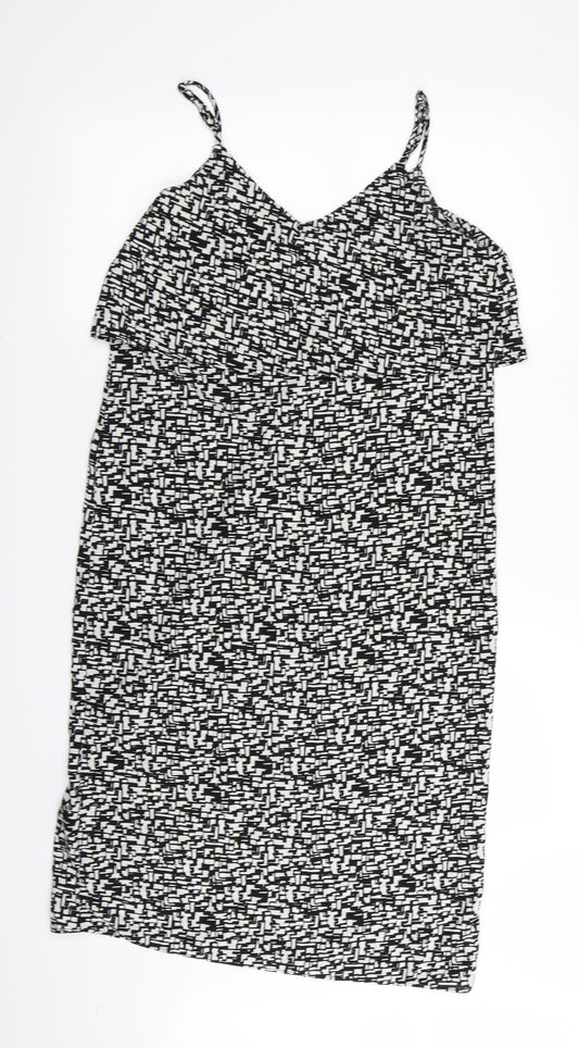 River Island Womens Black Geometric A-Line Size 8