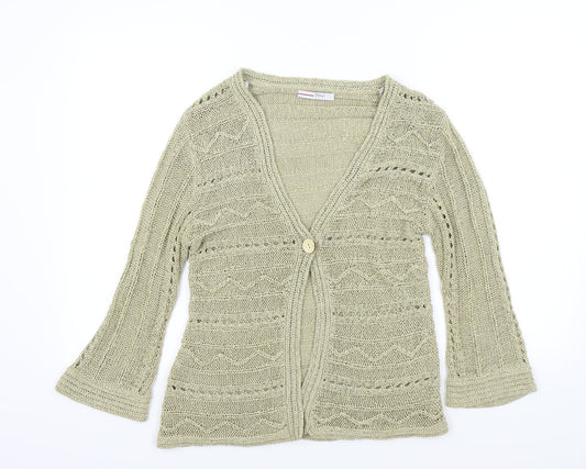 Additional front view of Papaya women’s brown cardigan jumper, size UK 14