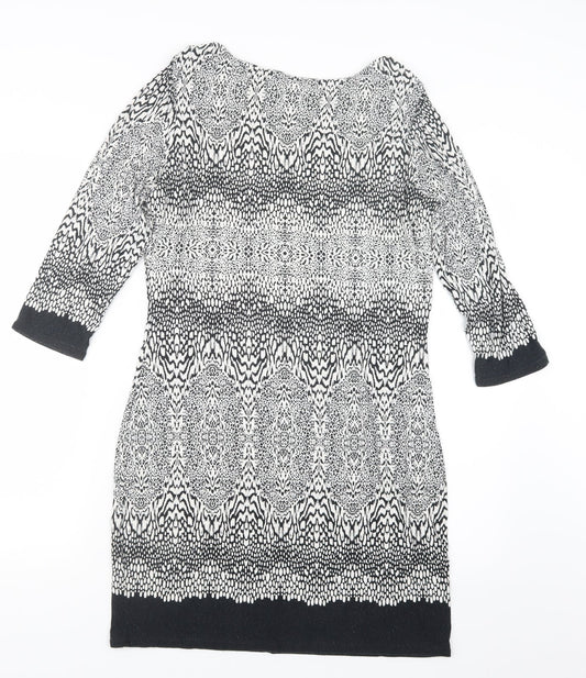 F&F Womens Black Geometric Basic T-Shirt Size 14