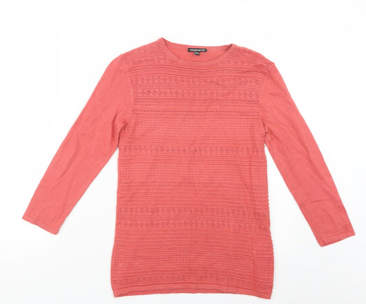 Warehouse Womens Pink Knit Pullover Jumper Size 8