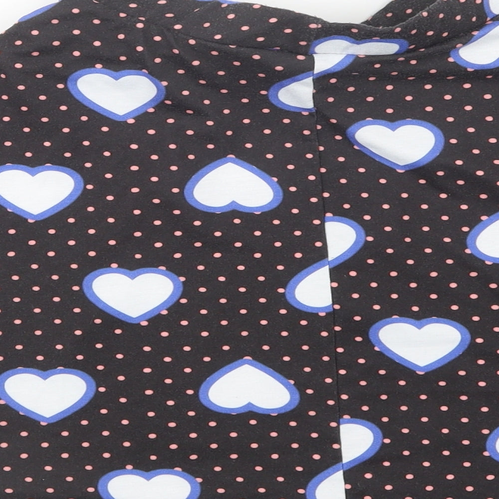 ASOS Womens Black Geometric  A-Line Skirt Size 8