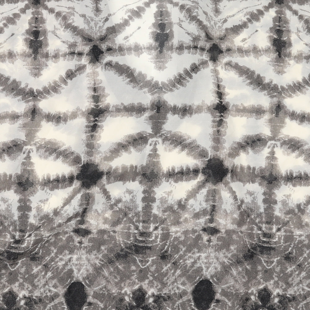 Primark Womens Black Geometric Tunic Blouse Size M - beaded neck line