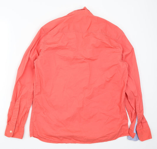 Team Spirit Mens Pink Button-Up Size L