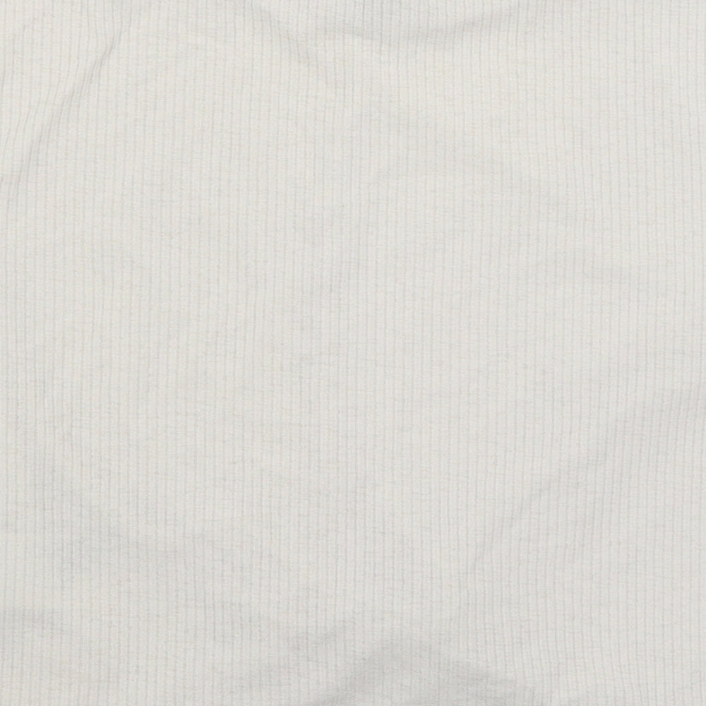 Womens UK Size S Divided Ivory Cropped T-Shirt