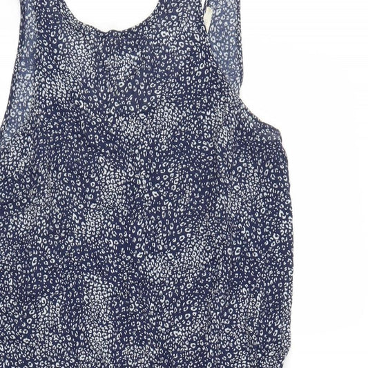 Oysho Womens Blue Floral A-Line Size L