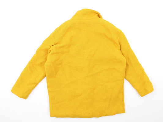 Back view of Atmosphere women’s yellow overcoat coat, size UK 10