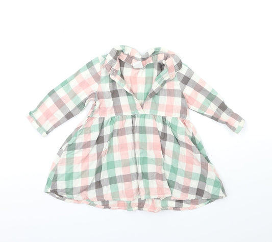 H&M Baby Pink Check Shift Size 6-9 Months