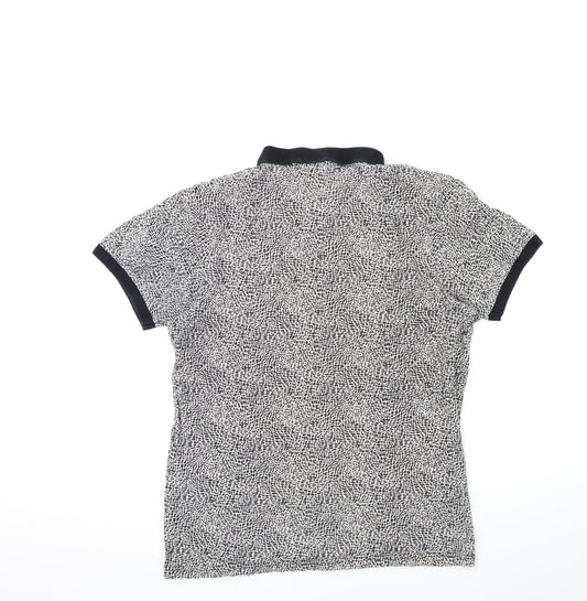 Cedar Wood State Mens Beige Animal Print Polo Size M