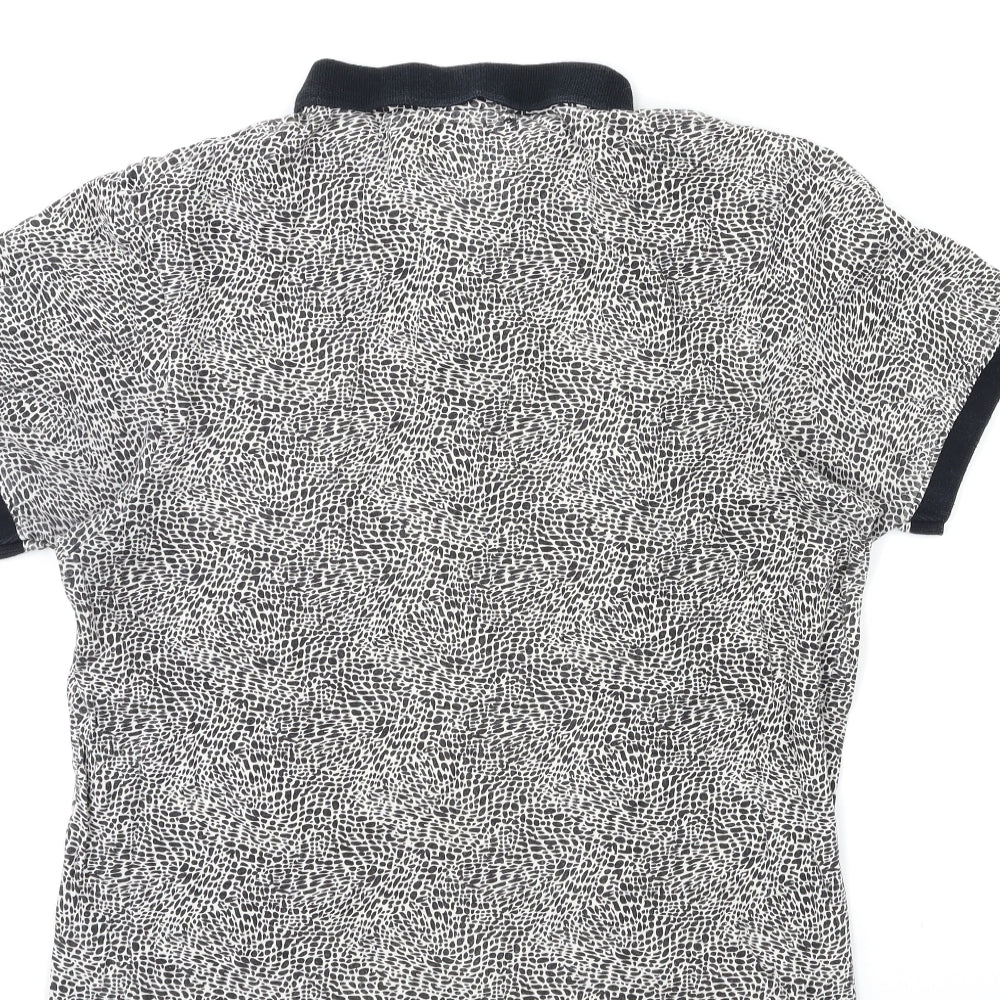 Cedar Wood State Mens Beige Animal Print Polo Size M