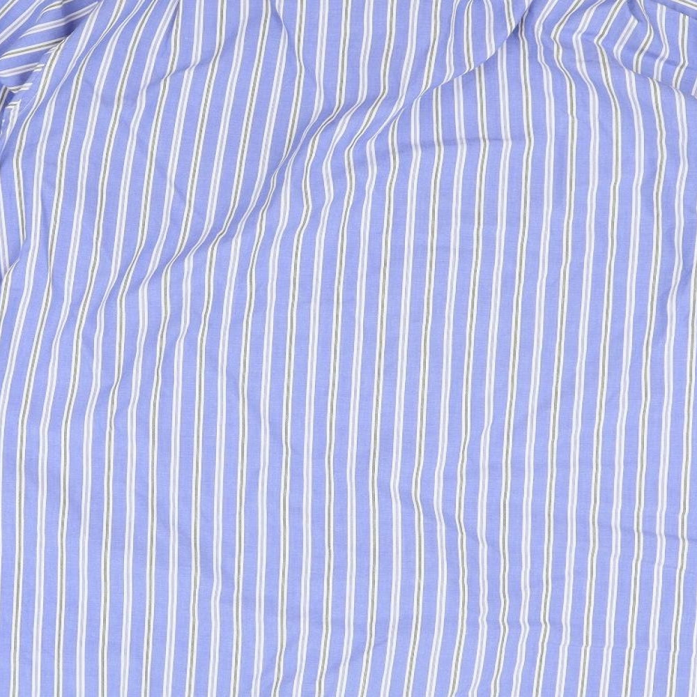 Mens UK Size 16 Christopher hayes Blue Button-Up Long Sleeve Casual Shirt