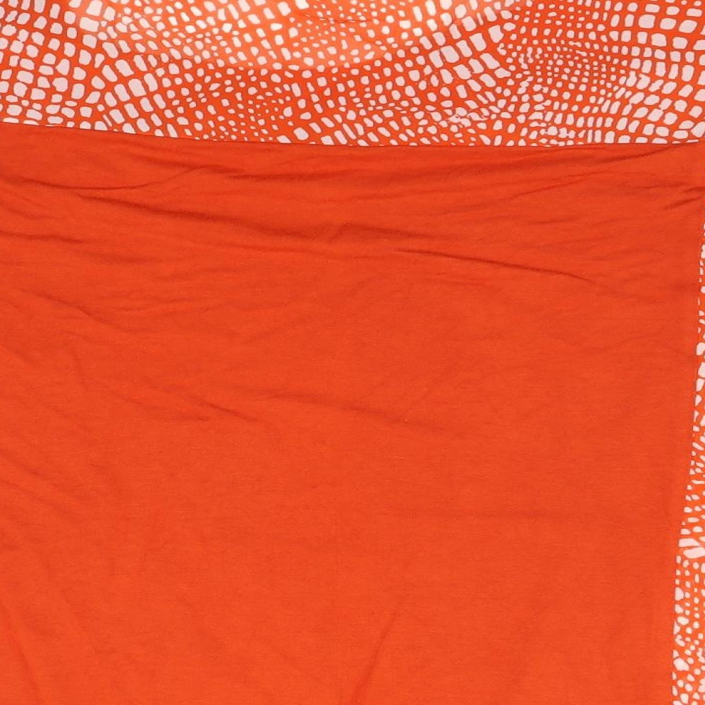 George Womens Orange Geometric Basic Blouse Size 12