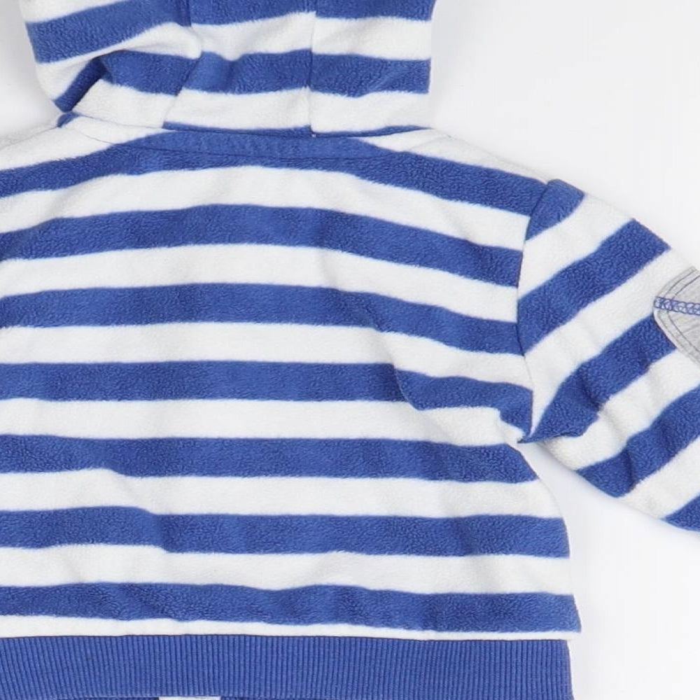 Early days Boys Blue Striped Fleece Jacket Coat Size 3-6 Months