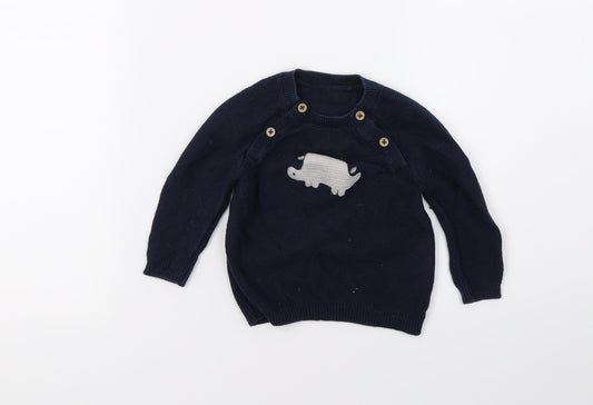 Tue Baby Blue Knit Pullover Jumper Size 3-6 Months