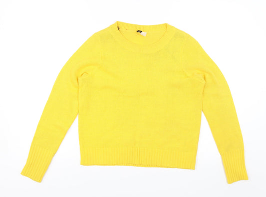 Divided Womens Yellow Pullover Jumper Size XS