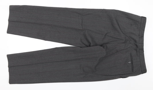 Preowrn Mens Grey Striped Dress Pants Trousers Size 34 L26 in