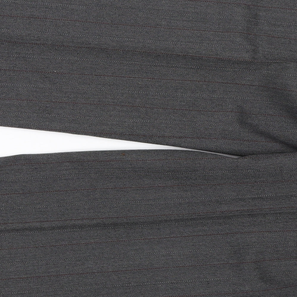 Preowrn Mens Grey Striped Dress Pants Trousers Size 34 L26 in