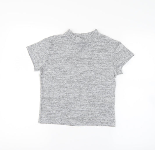Womens UK Size 8 newlook Grey Cropped Blouse