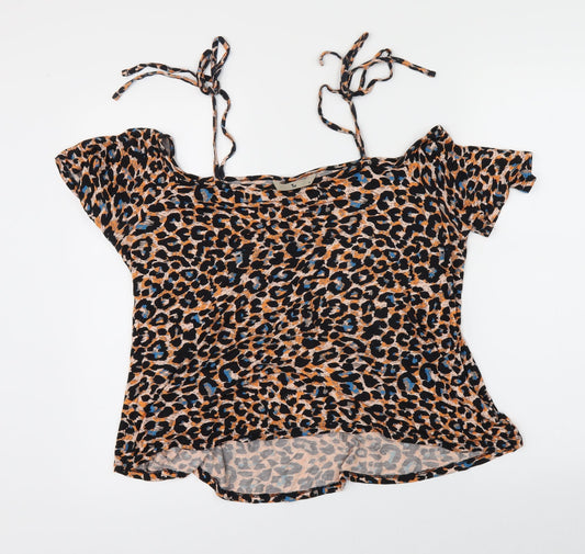 Tu Womens Multicoloured Animal Print Basic Blouse Size 16