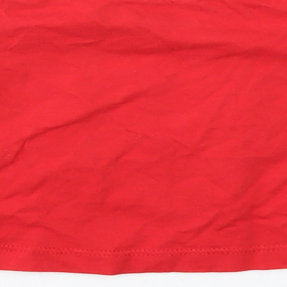 Brand and care label for Nutmeg Baby Red Basic T-Shirt, size 0-3, Months - christmas