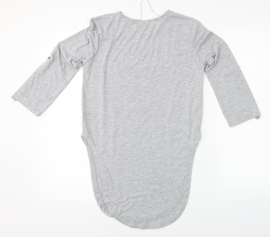 Primark Womens Grey Floral Basic T-Shirt Size S