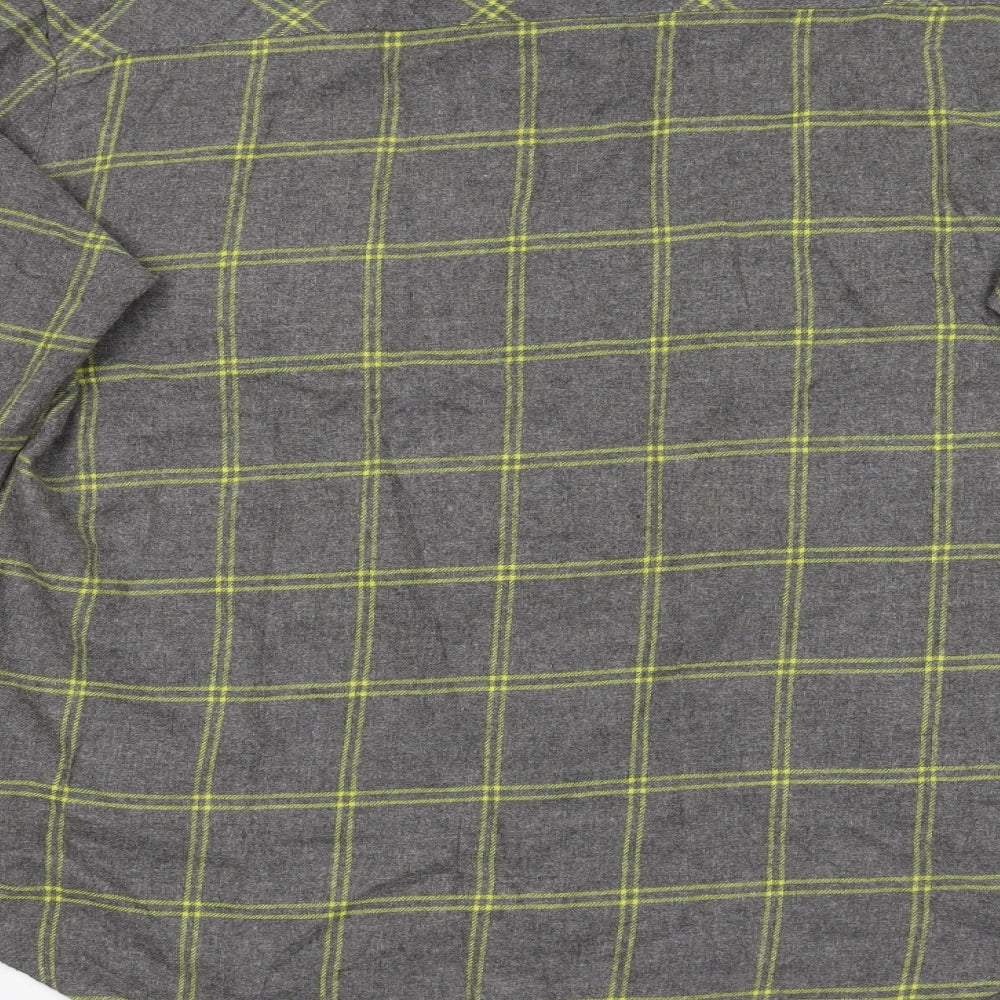 Another Influence Mens Grey Check Button-Up Size L