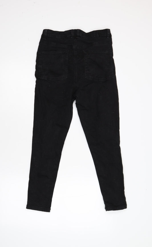 Womens UK Size 30 COLLUSION Slim Fit Skinny Black Jeans