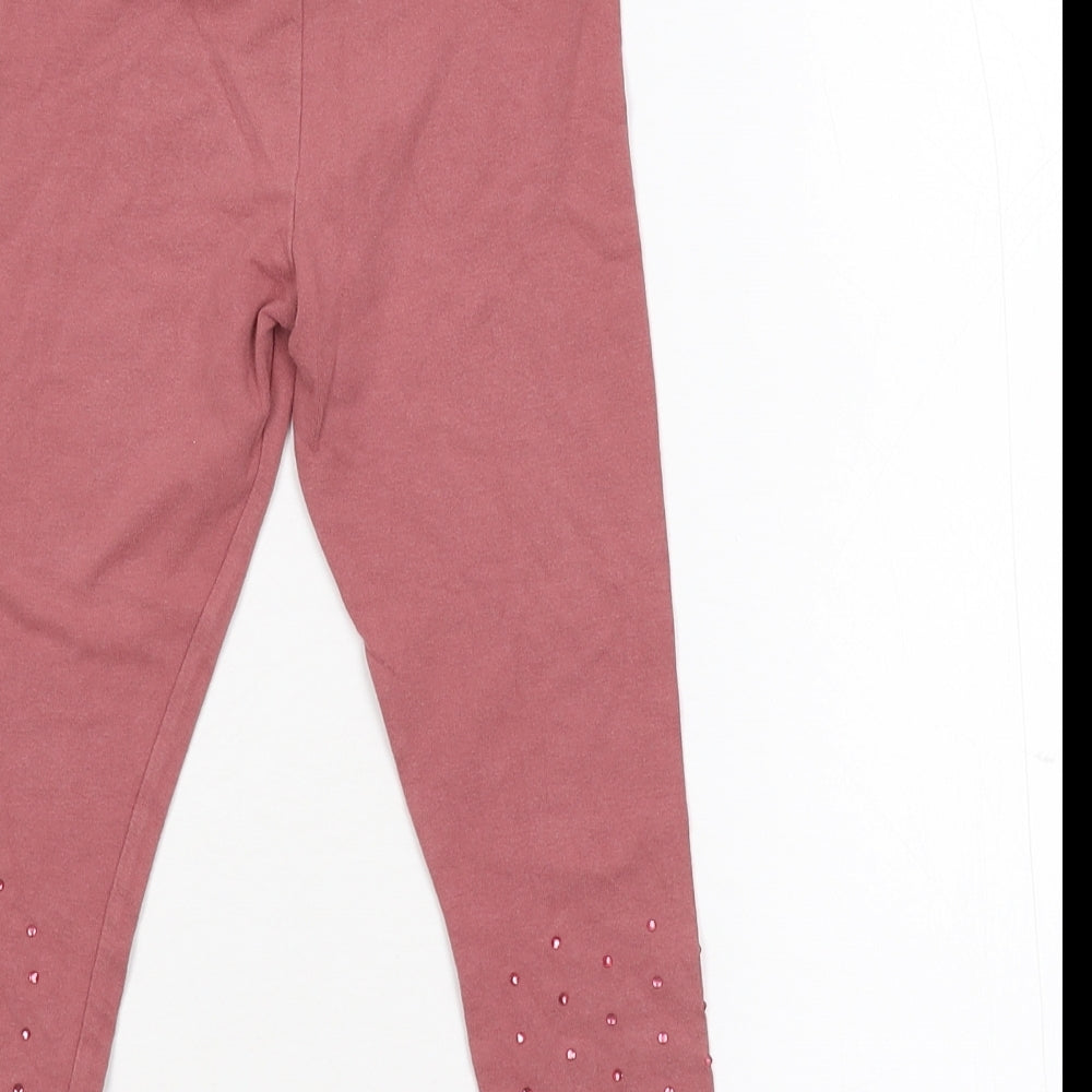NEXT Girls Pink Capri Trousers Size 5 Years - Embellished