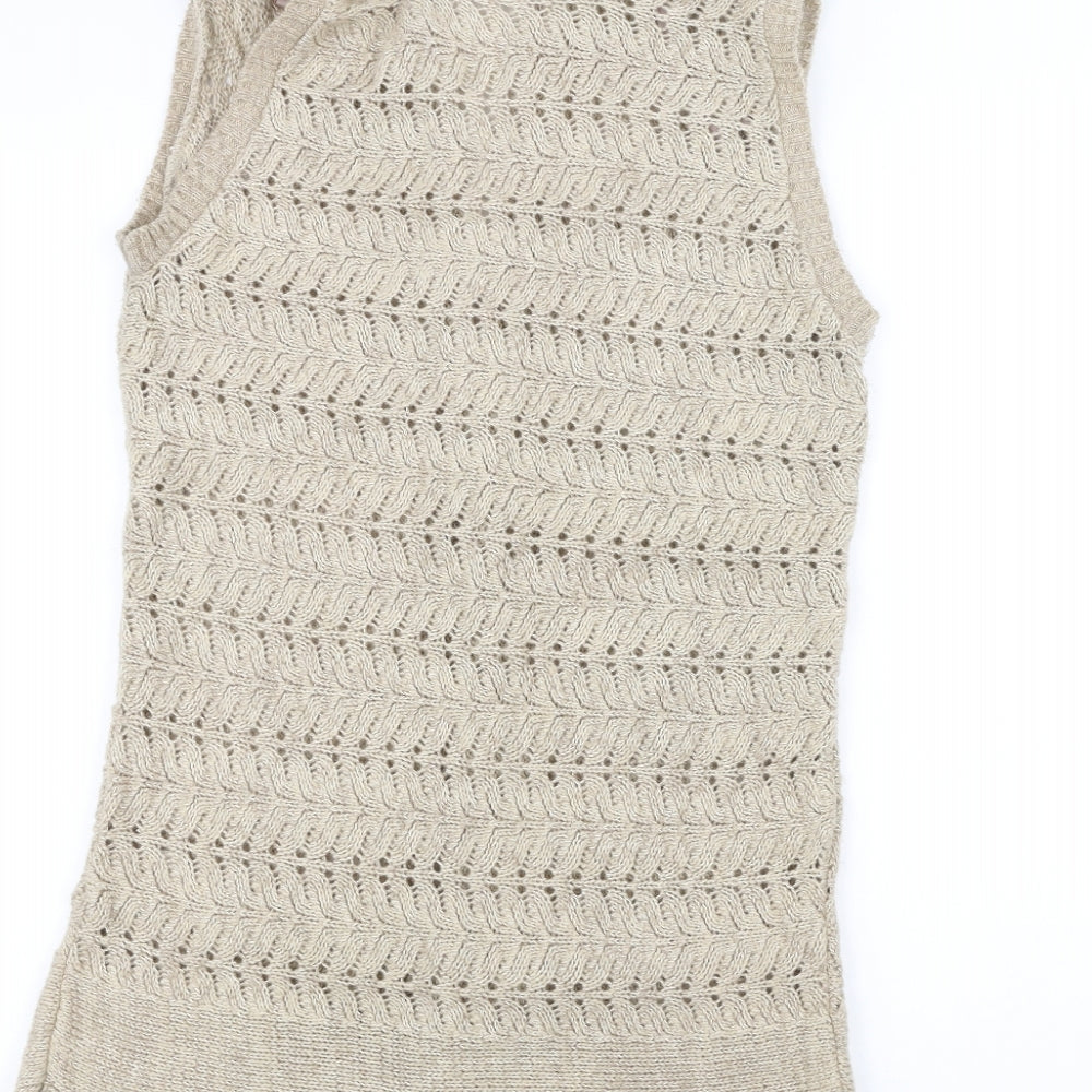 Soon Womens White Knit Jacket Coatigan Size 12