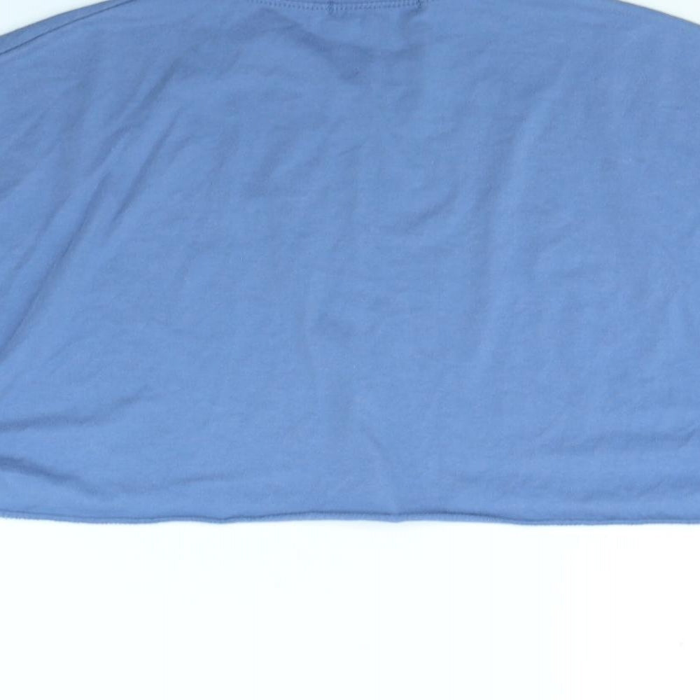 Womens UK Size 8 Missguided Blue Cropped T-Shirt