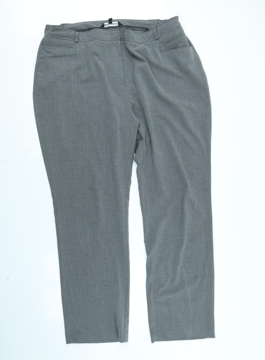 Womens UK Size 20 Capsule Regular Fit Dress Pants Grey Trousers
