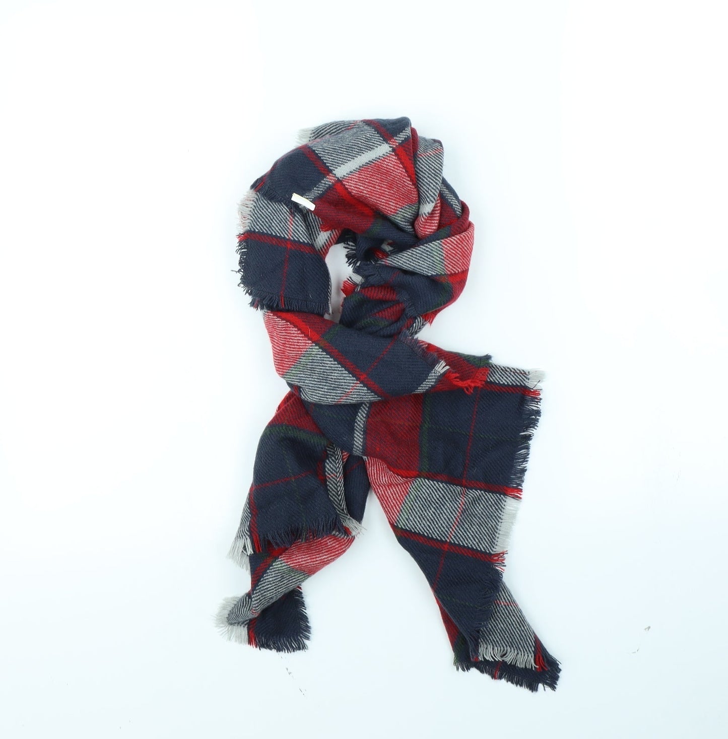 Preworn Boys Blue Check Shawl/Wrap Scarf One Size