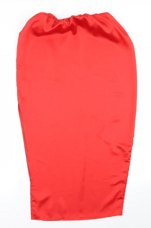 Missguided Womens Red Straight & Pencil Skirt Size 8