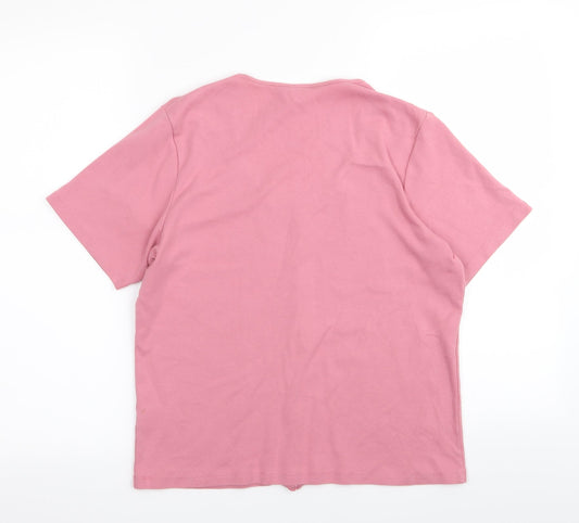 IZ Womens Pink Basic T-Shirt Size M
