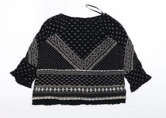 Womens UK Size 10 New Look Black Basic Blouse