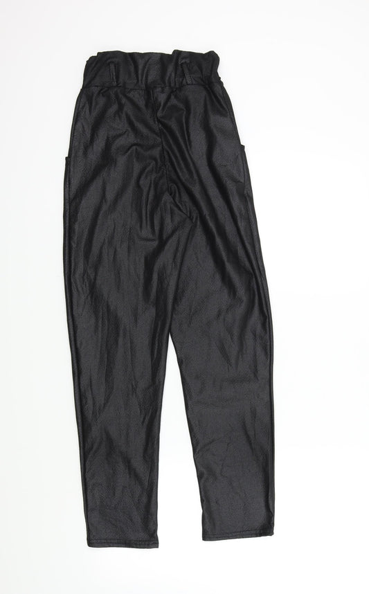 Womens UK Size 6 PRETTYLITTLETHING Regular Fit Black Trousers