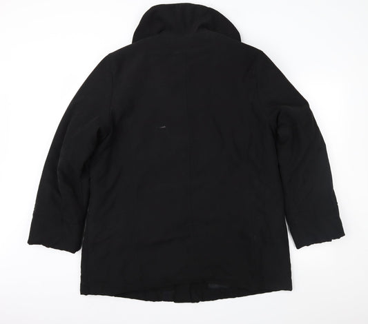 Womens UK Size 14 Marks and Spencer Black Overcoat