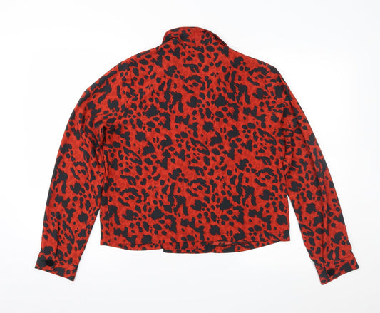 Primark Womens Red Animal Print Basic Blouse Size 10