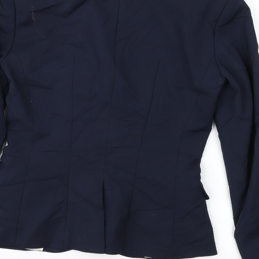 H&M Womens Blue Jacket Suit Jacket Size 4